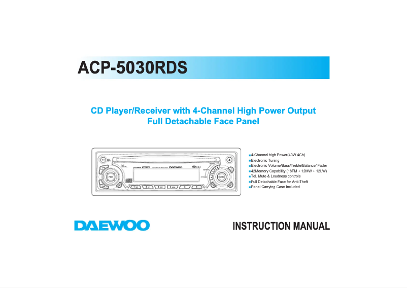 Image de la première page du manuel de l'appareil ACP-5030