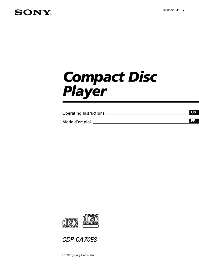 Image de la première page du manuel de l'appareil CDP-CA70ES