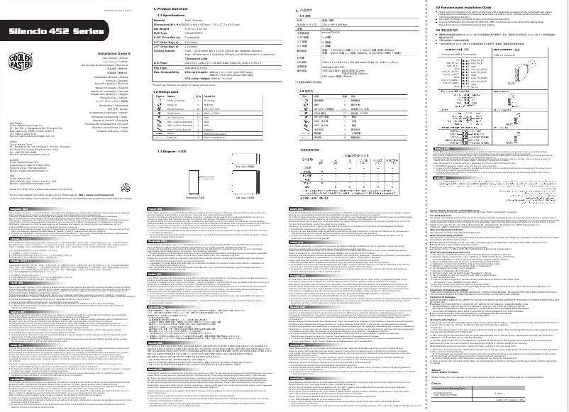 Image de la première page du manuel de l'appareil Silencio 452
