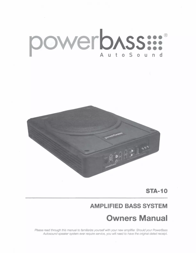 Page n°1 - Manuel utilisateur PowerBass STA-10