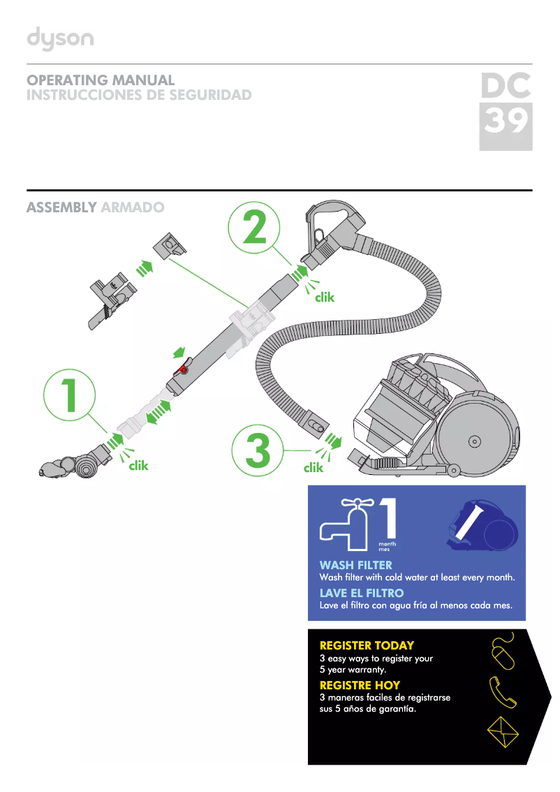Page n°1 - Manuel utilisateur Dyson DC39 Animal