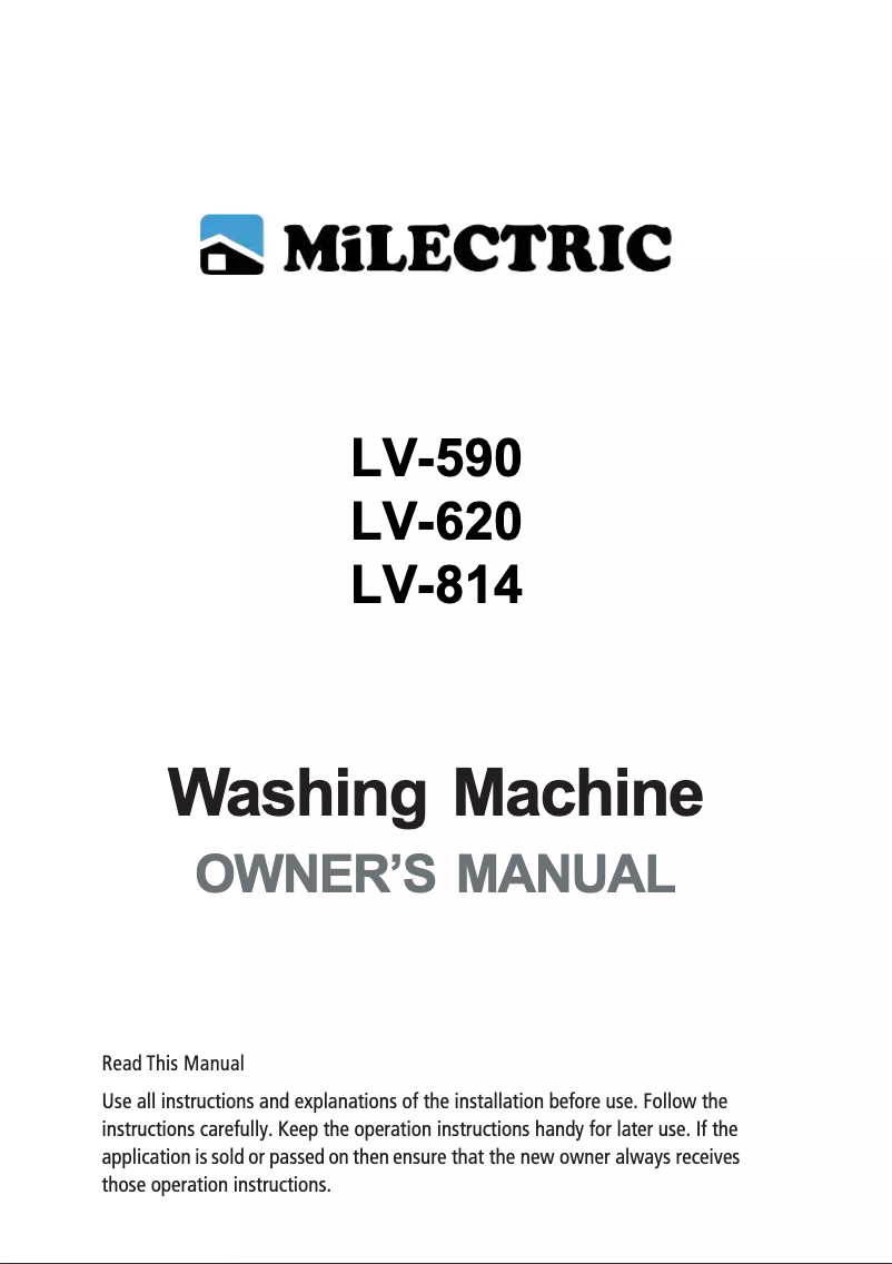 Page n°1 - Manuel utilisateur Milectric LV-590
