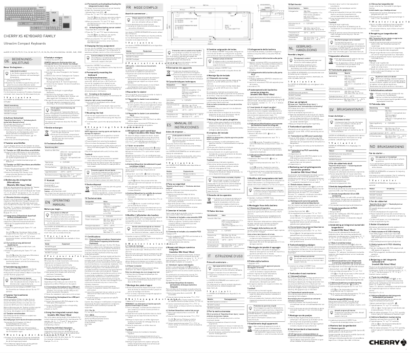 Page 1 de la notice Manuel utilisateur Cherry XS Complete