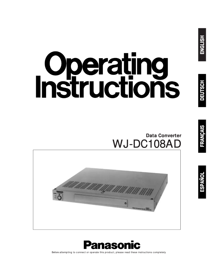 Page 1 de la notice Manuel utilisateur Panasonic WJ-DC108