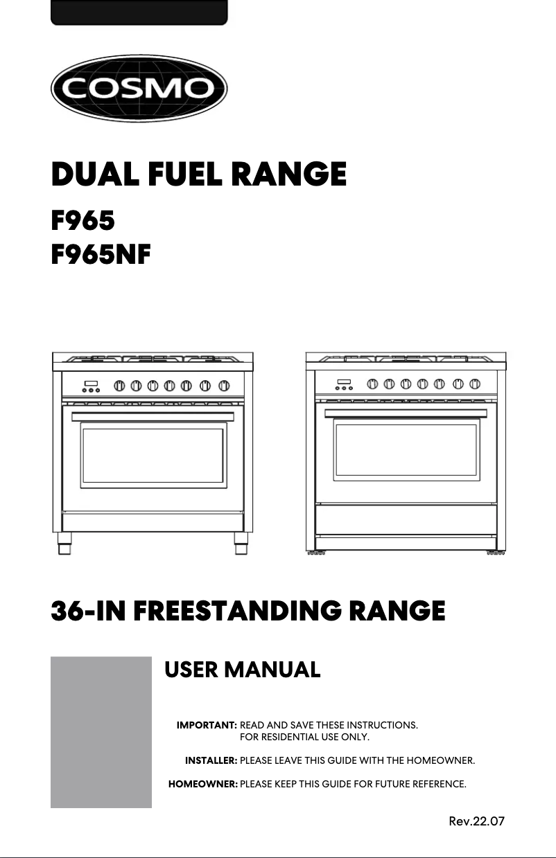 Image de la première page du manuel de l'appareil F965NF-PA