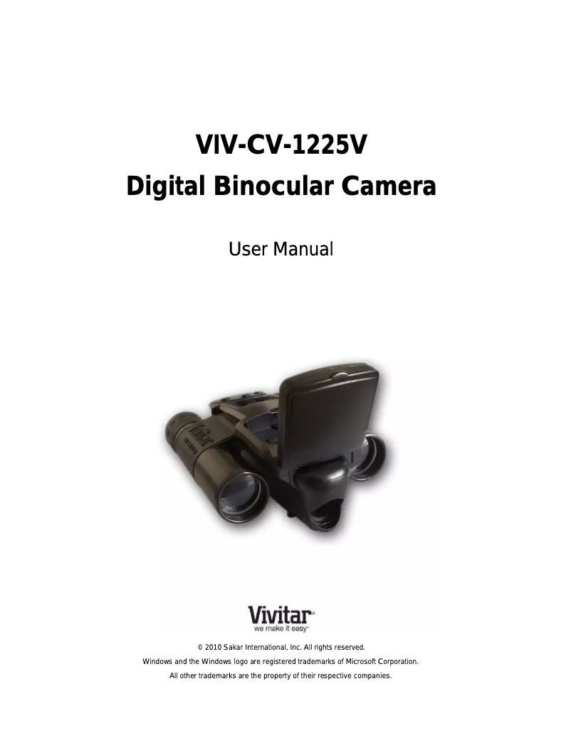 Image de la première page du manuel de l'appareil VIV-CV-1225V