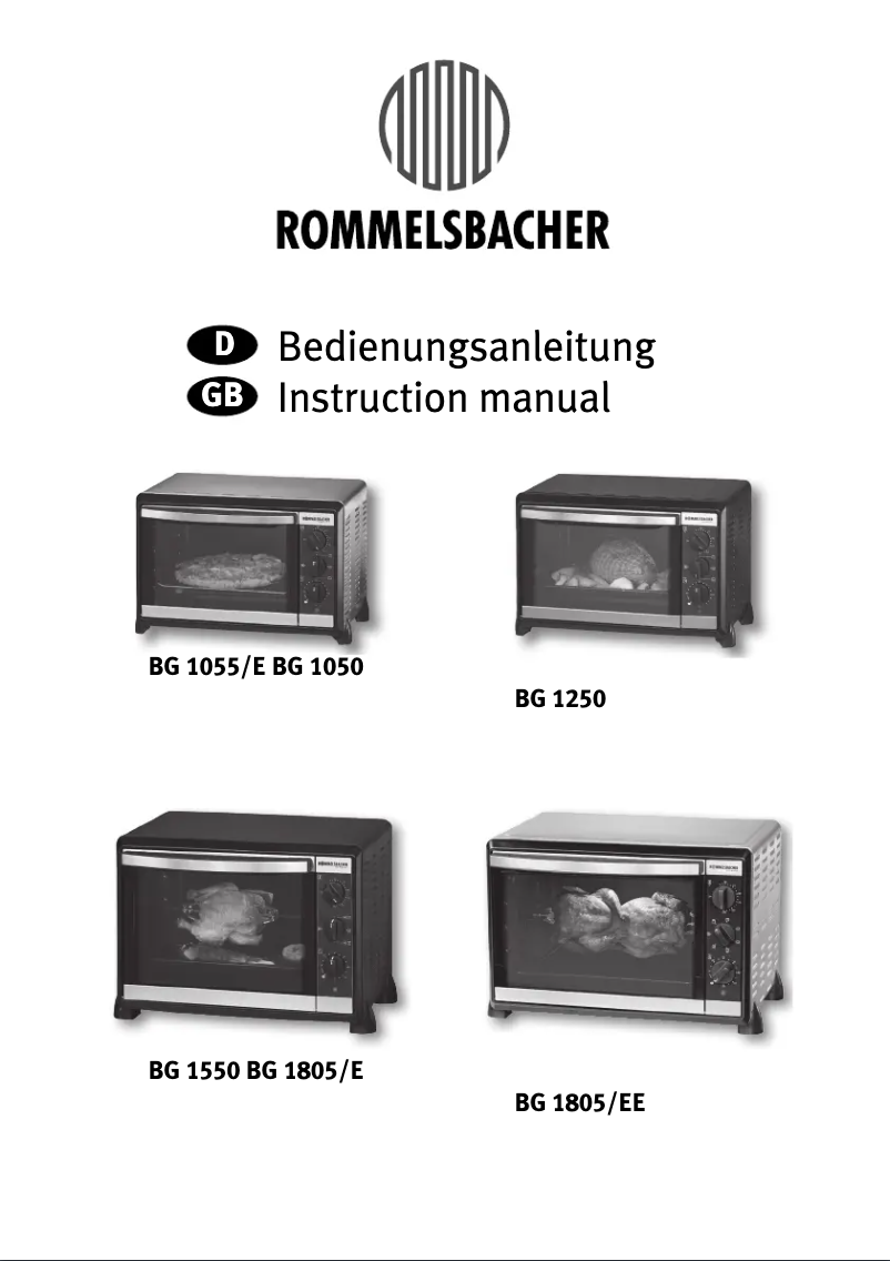 Page 1 of the manual User Manual Rommelsbacher BG 1250