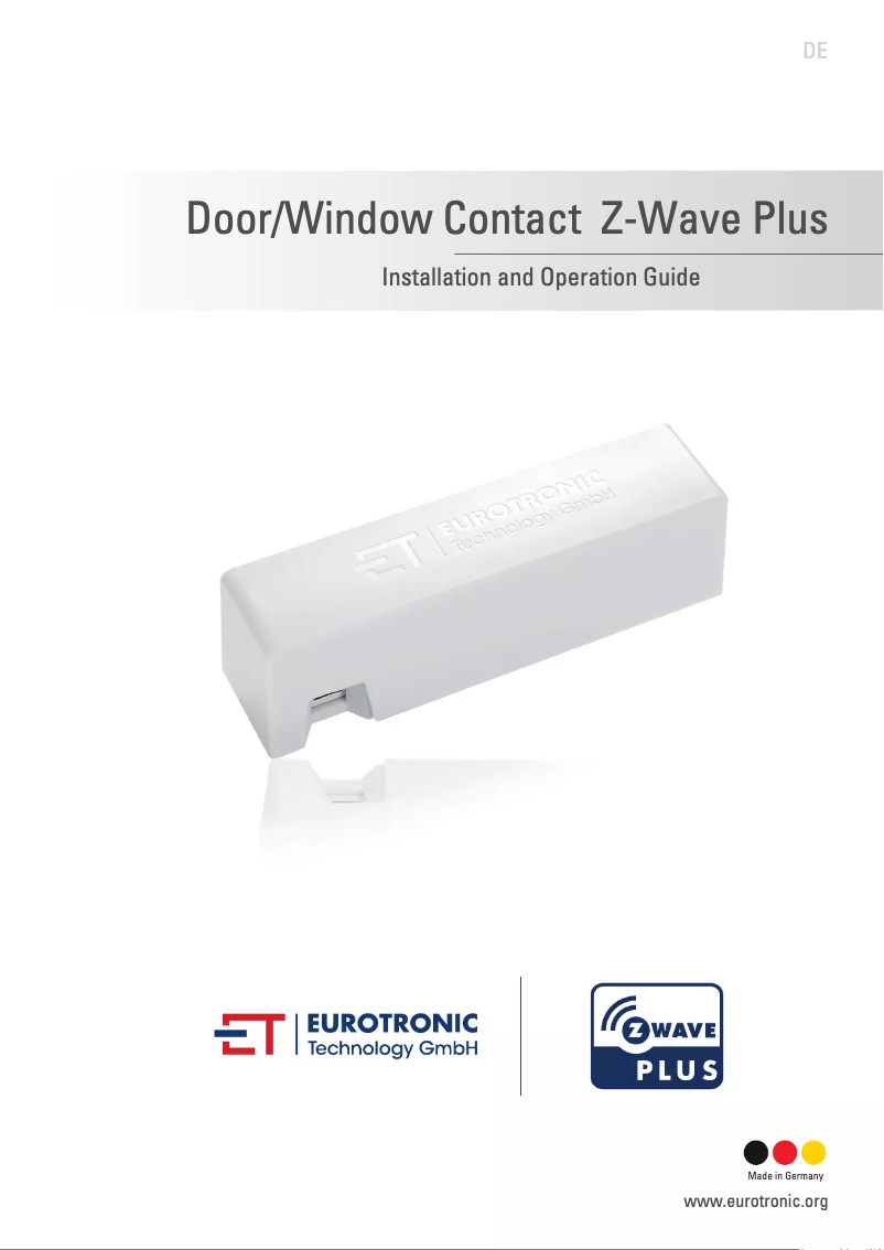 Page n°1 - Manuel utilisateur Eurotronic Tür-/Fensterkontakt Z-Wave Plus