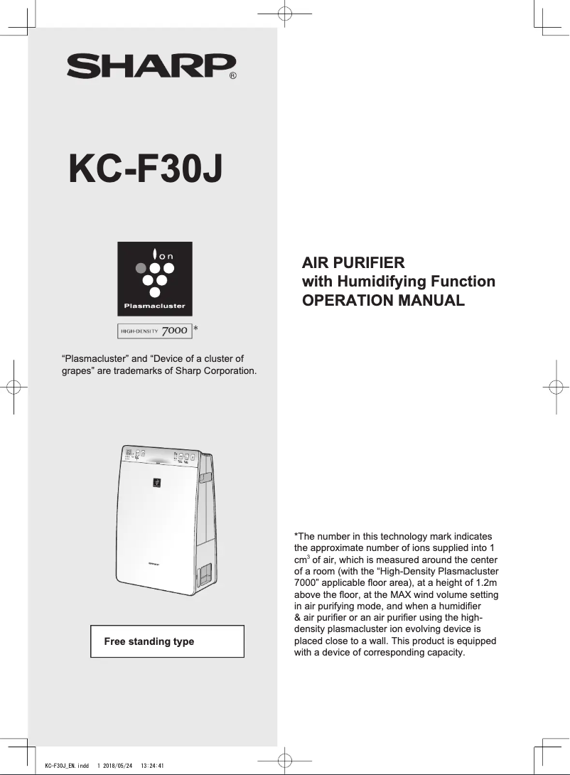 Page 1 de la notice Manuel utilisateur Sharp KC-F30J
