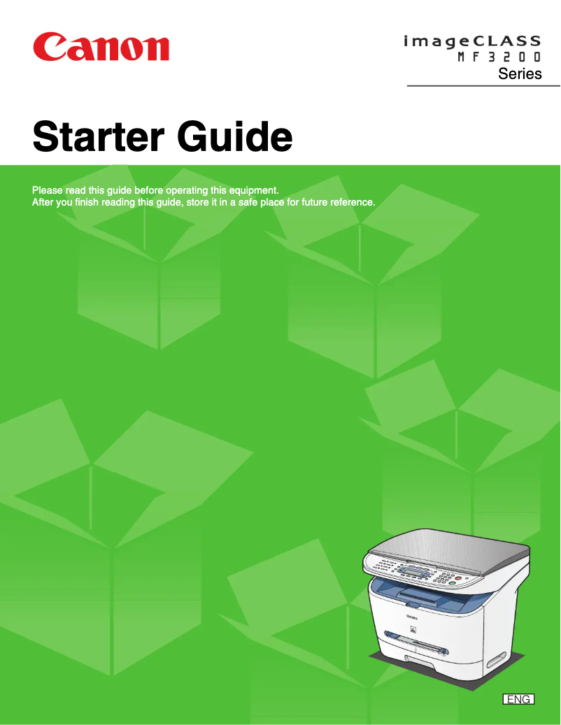 Page 1 de la notice Guide de démarrage rapide Canon imageCLASS MF3240