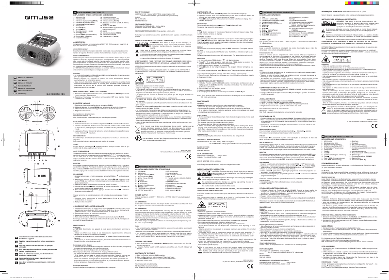 Page 1 de la notice Manuel utilisateur Muse M-20 KDB