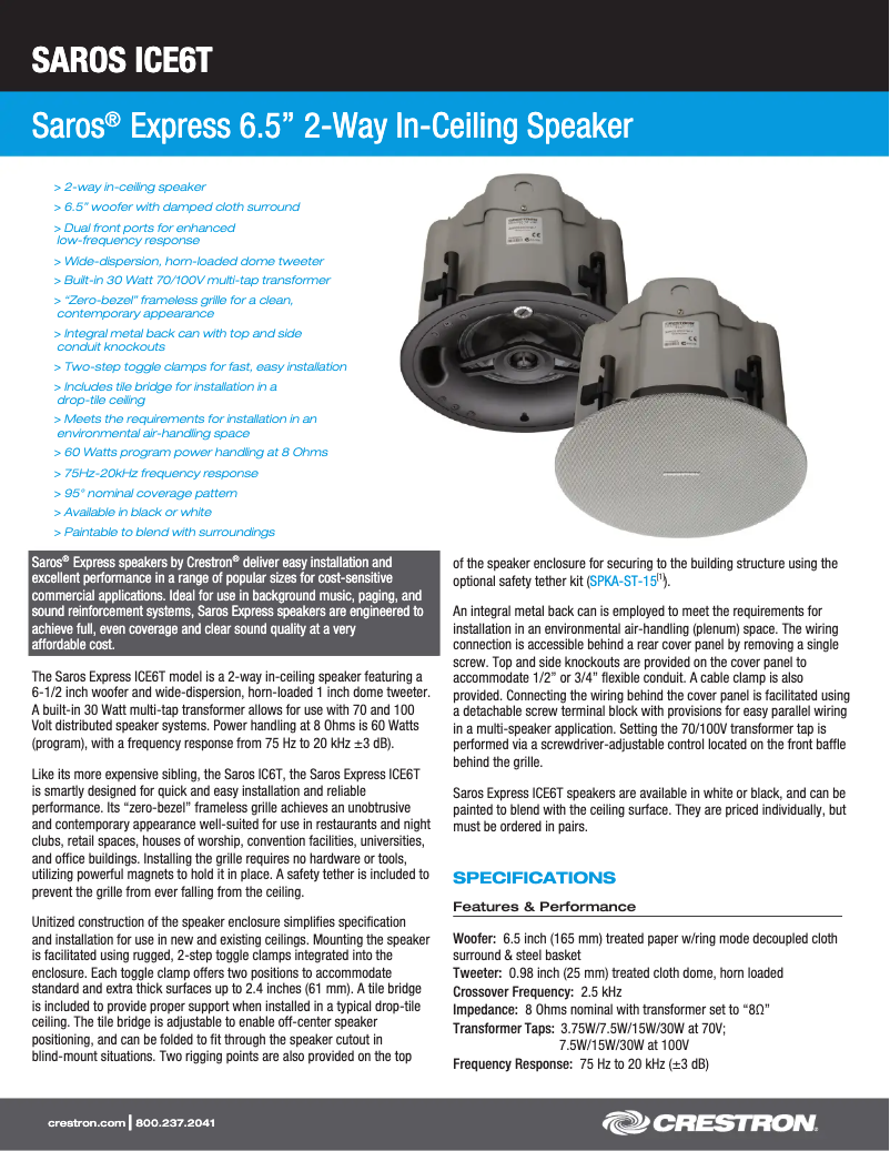 Image de la première page du manuel de l'appareil SAROS ICE6T-B-T-EACH