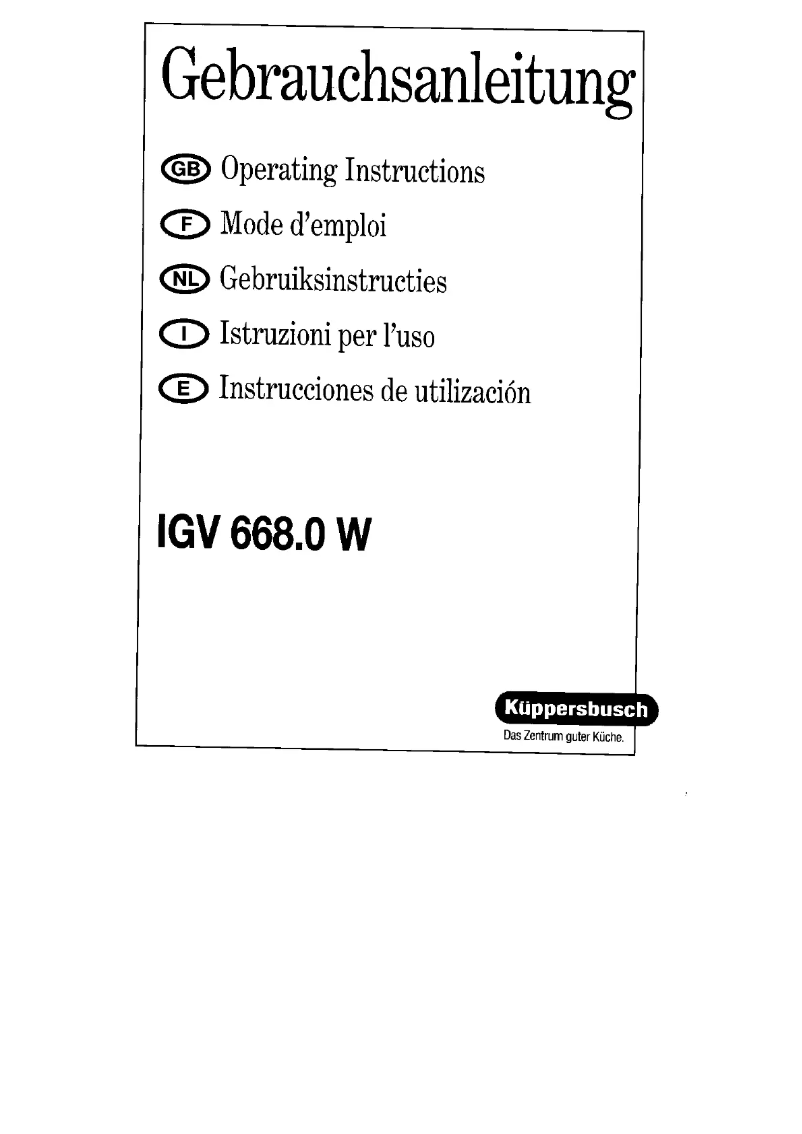 Image de la première page du manuel de l'appareil IGV668.0W