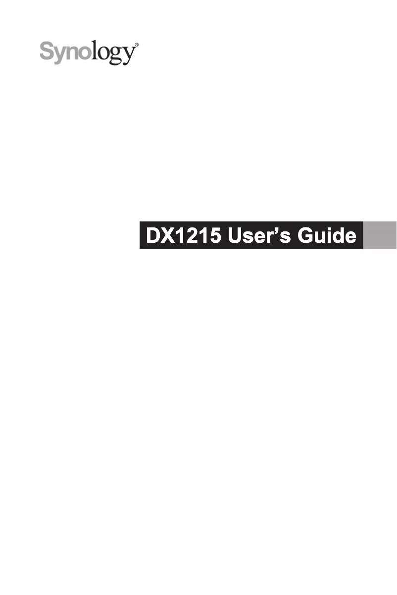 Image de la première page du manuel de l'appareil DX1215