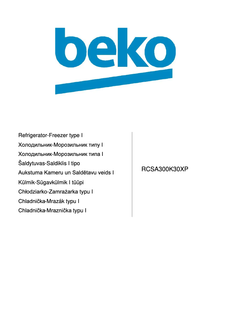 Page 1 de la notice Manuel utilisateur Beko RCSA 300 K30XP