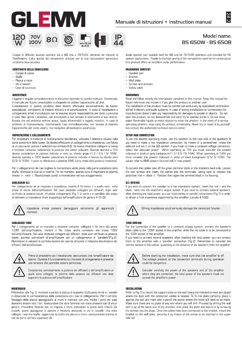 Image de la première page du manuel de l'appareil BS 650W