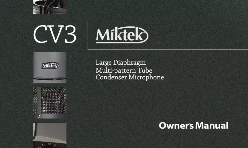 Image de la première page du manuel de l'appareil CV3