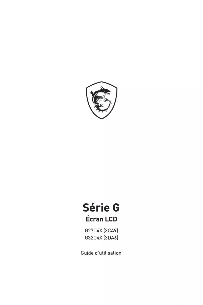 Page 1 de la notice Manuel utilisateur MSI G27C4X