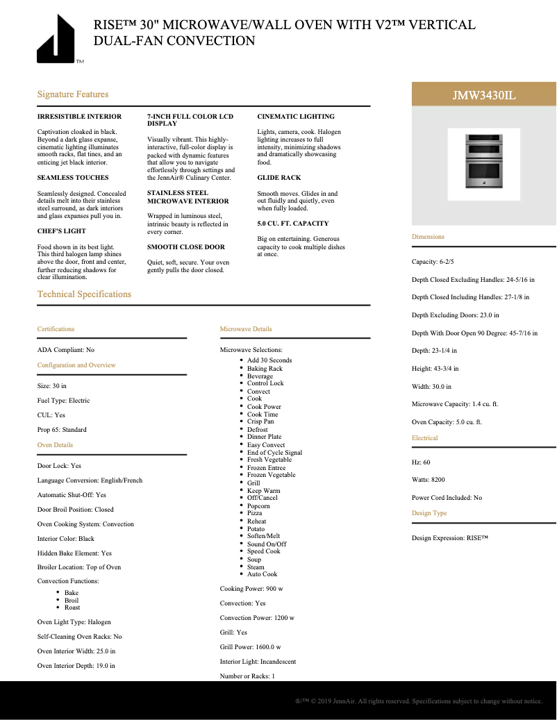 Image de la première page du manuel de l'appareil JMW3430IL