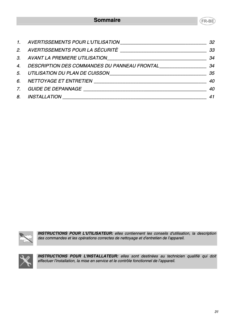 Page n°1 - Manuel utilisateur Smeg SE2644IDX