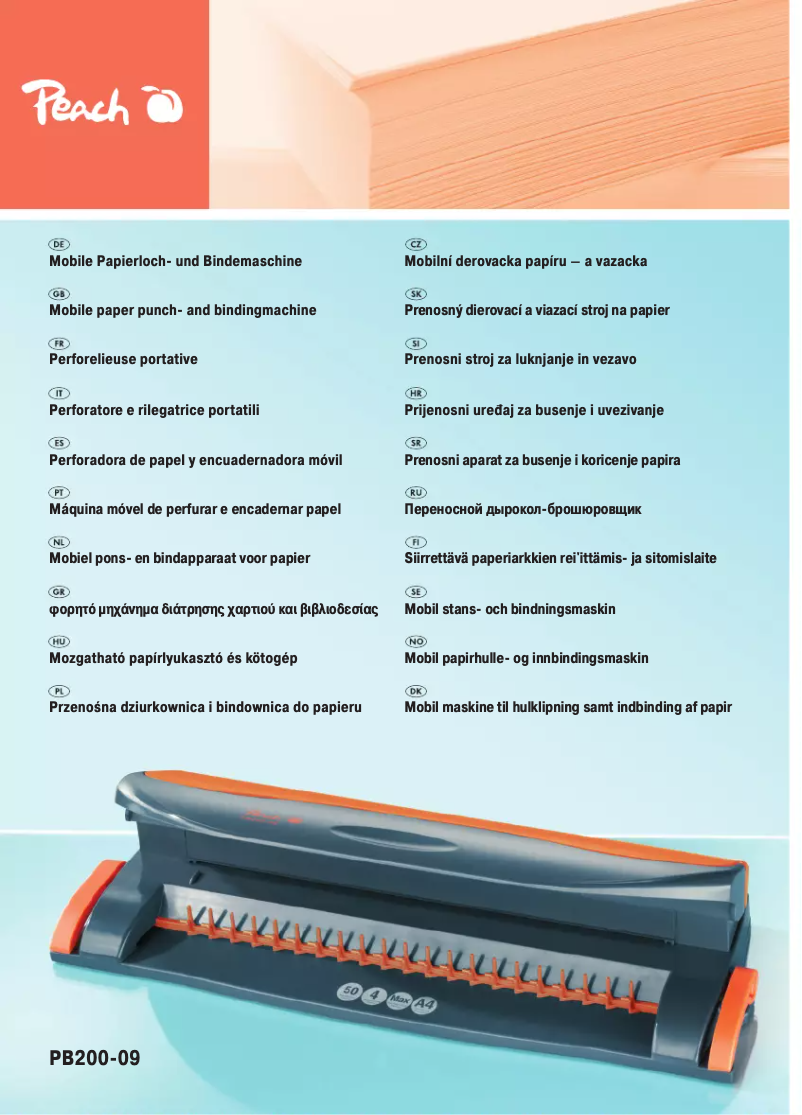 Page n°1 - Manuel utilisateur Peach PB200-09