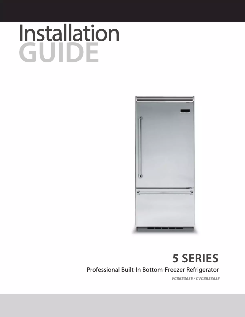 Page 1 de la notice Guide d'installation Viking VCBB5363ERSS