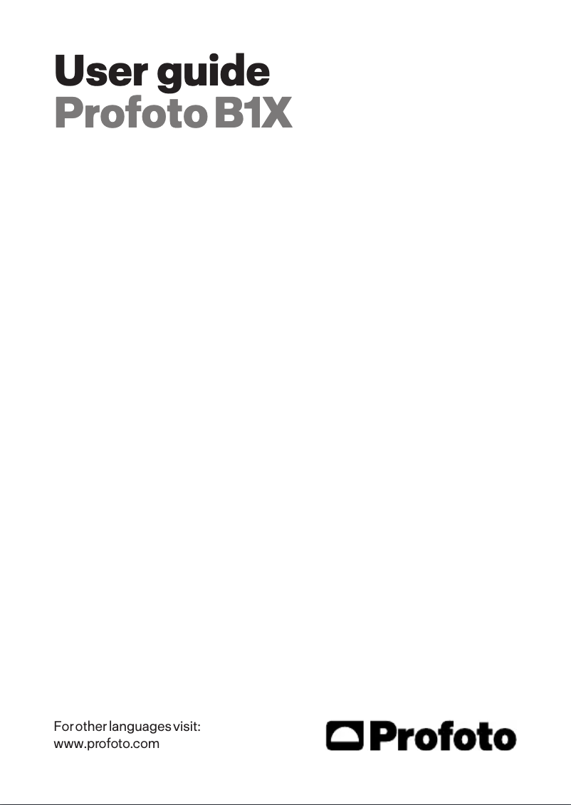 Page 1 de la notice Manuel utilisateur Profoto B1X Location Kit 500 AirTTL