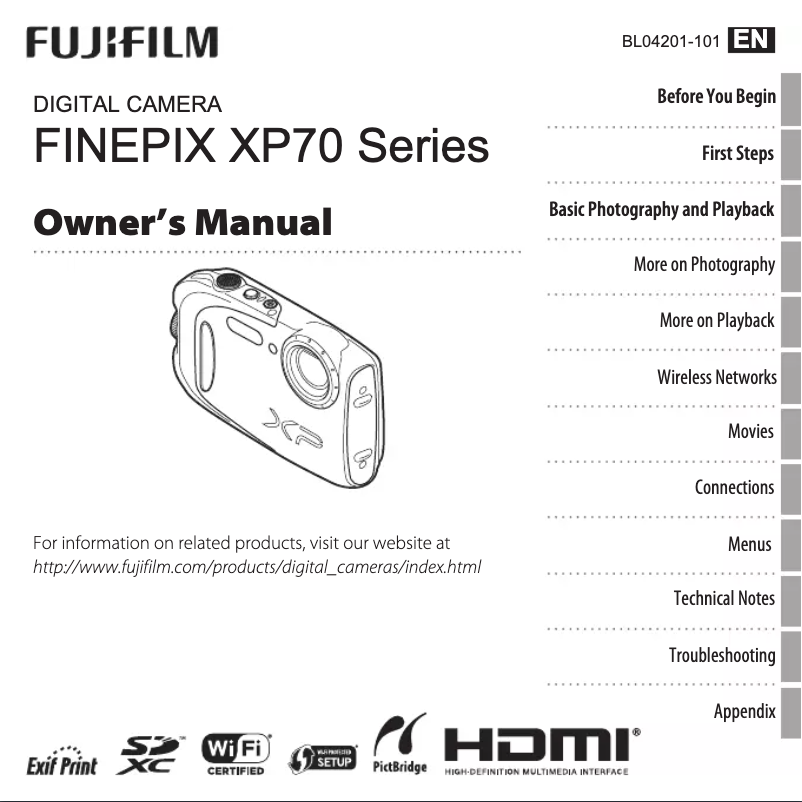 Page n°1 - Manuel utilisateur Fujifilm FinePix XP70