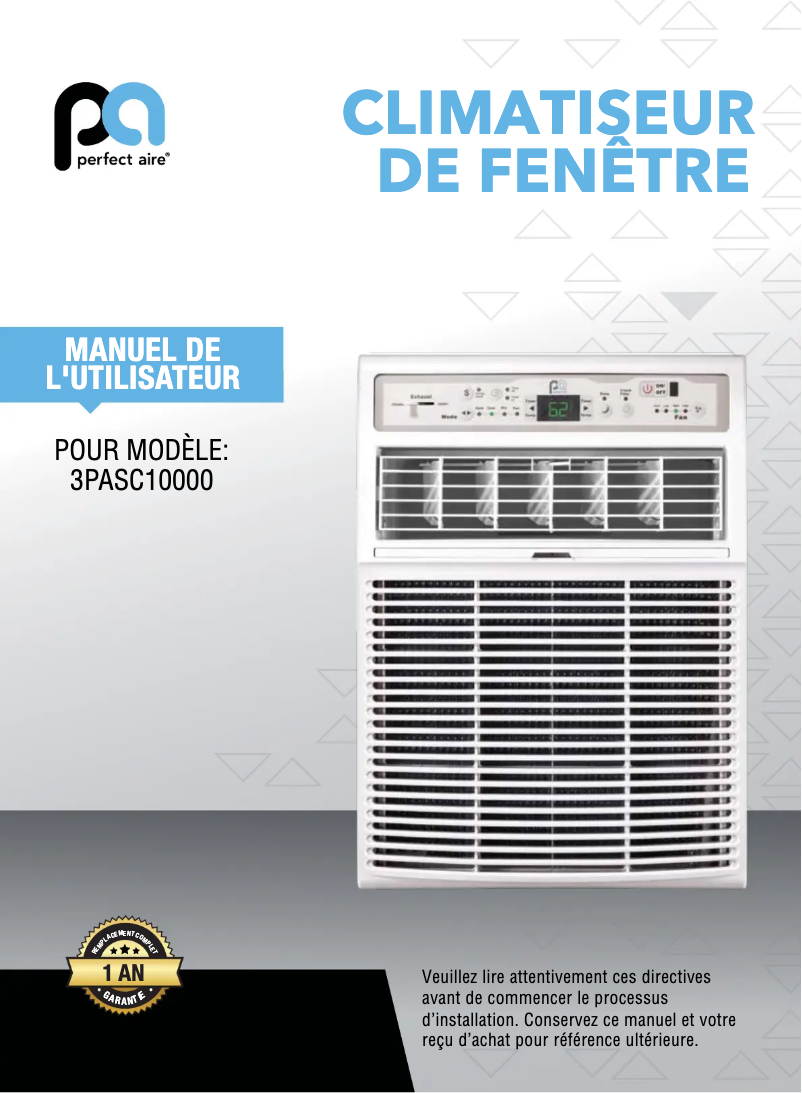 Image de la première page du manuel de l'appareil 3PASC10000