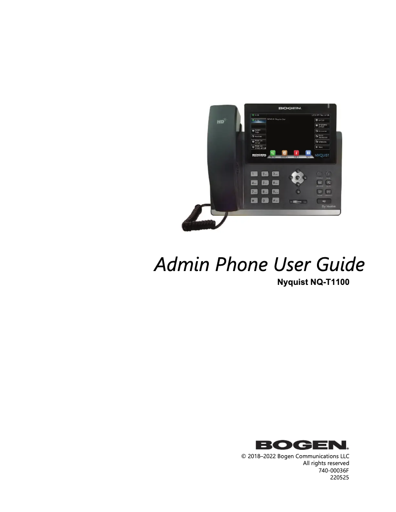 Page n°1 - Manuel utilisateur Bogen NQ-T1100