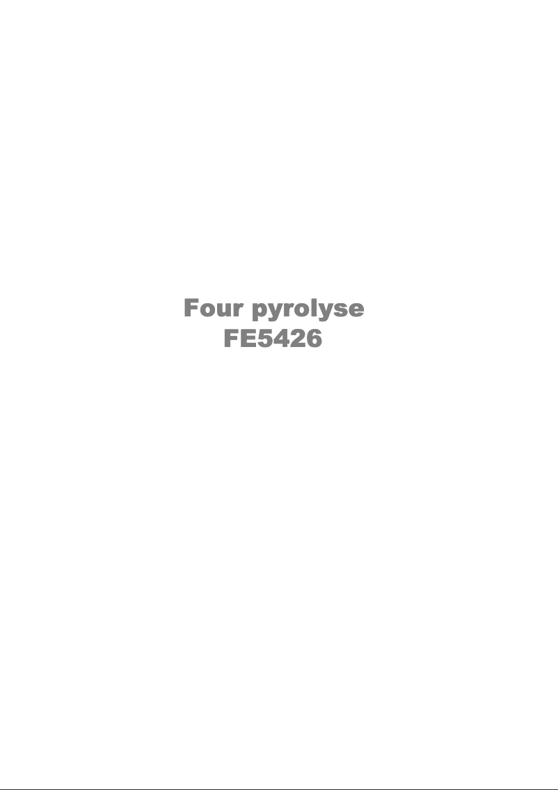 Image de la première page du manuel de l'appareil FE 5426 W
