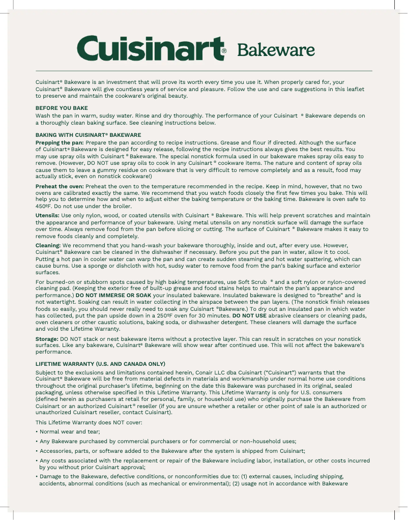 Page 1 de la notice Manuel utilisateur Cuisinart AMB-6MTPBZ