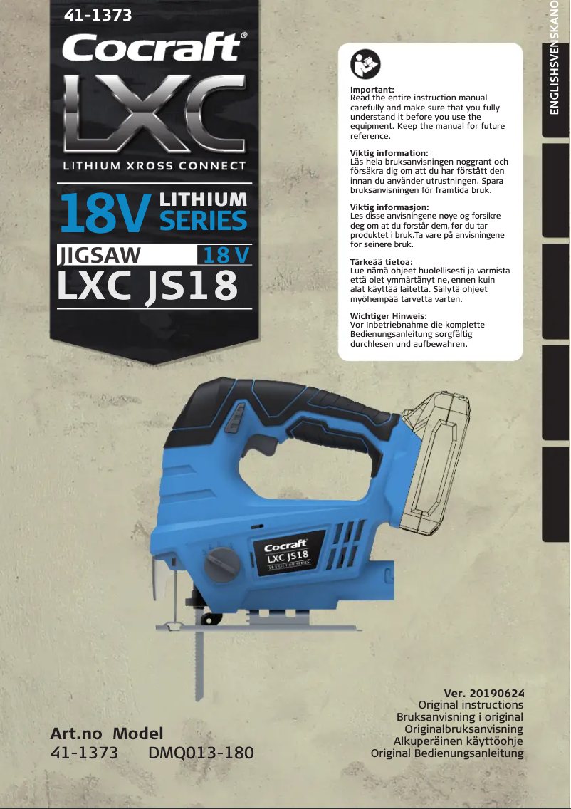 Page 1 de la notice Manuel utilisateur Cocraft LXC JS18