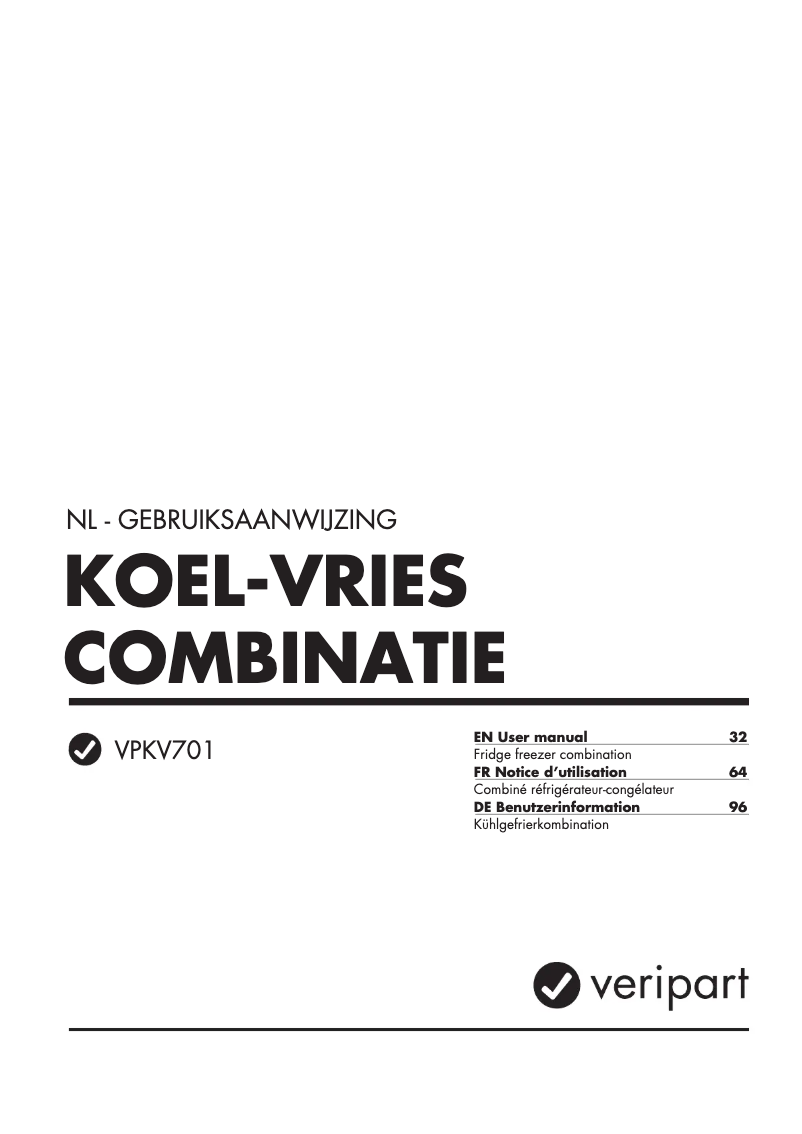 Image de la première page du manuel de l'appareil VPKV701