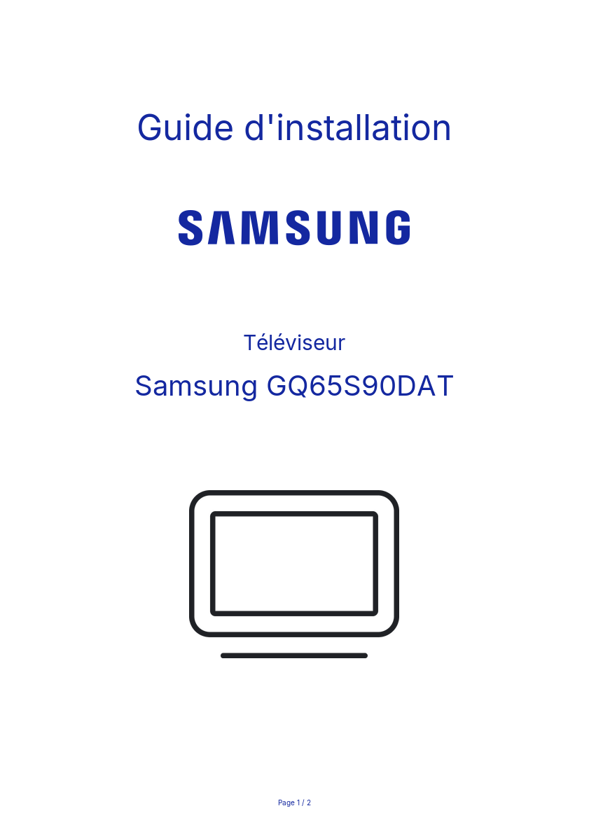 Image de la première page du manuel de l'appareil GQ65S90DAT
