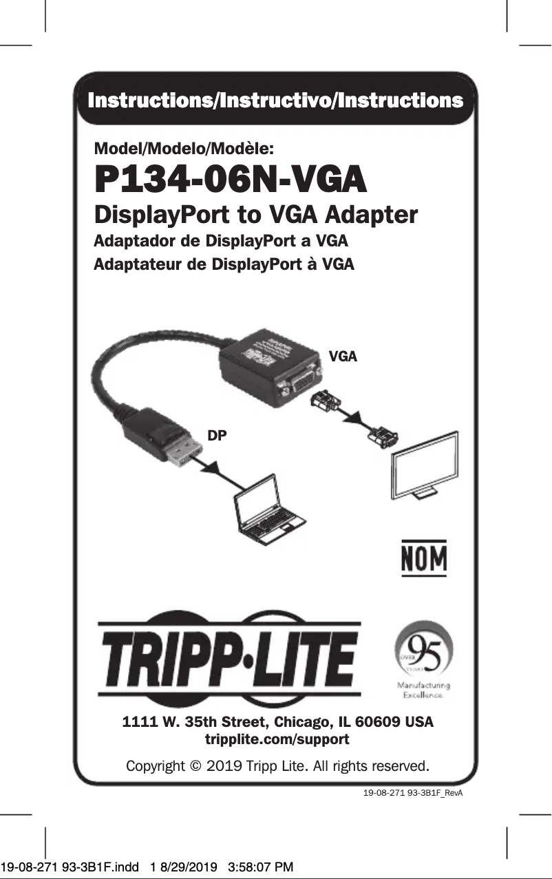 Page 1 de la notice Manuel utilisateur Tripp Lite P134-06N-VGA