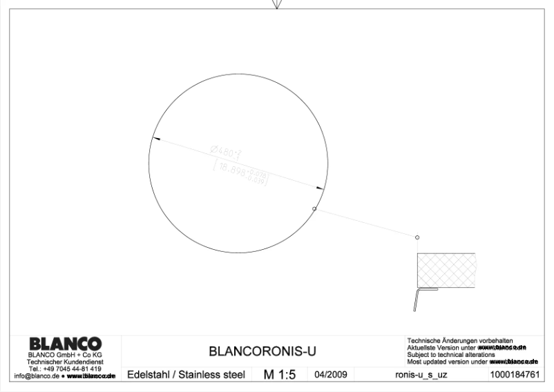 Page 1 de la notice Manuel utilisateur BLANCO RONIS-U