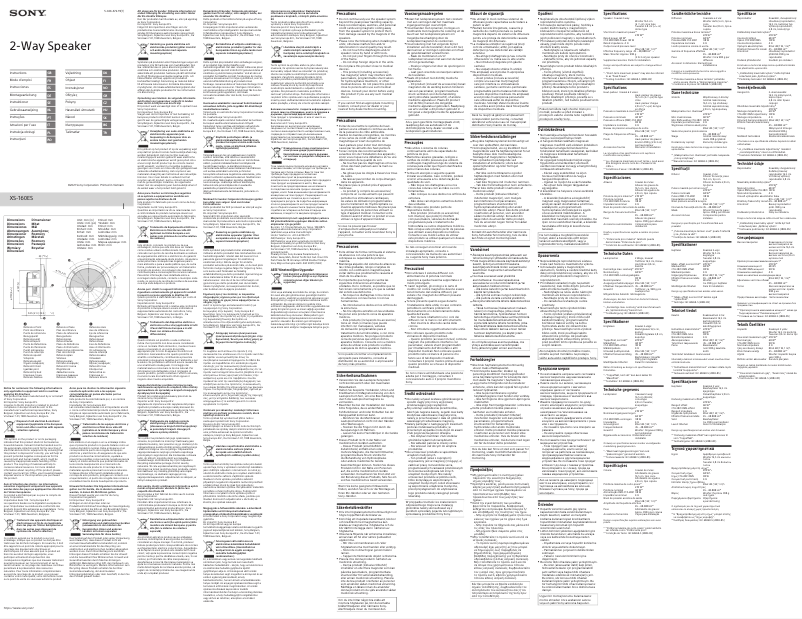 Page 1 de la notice Manuel utilisateur Sony XS-160ES