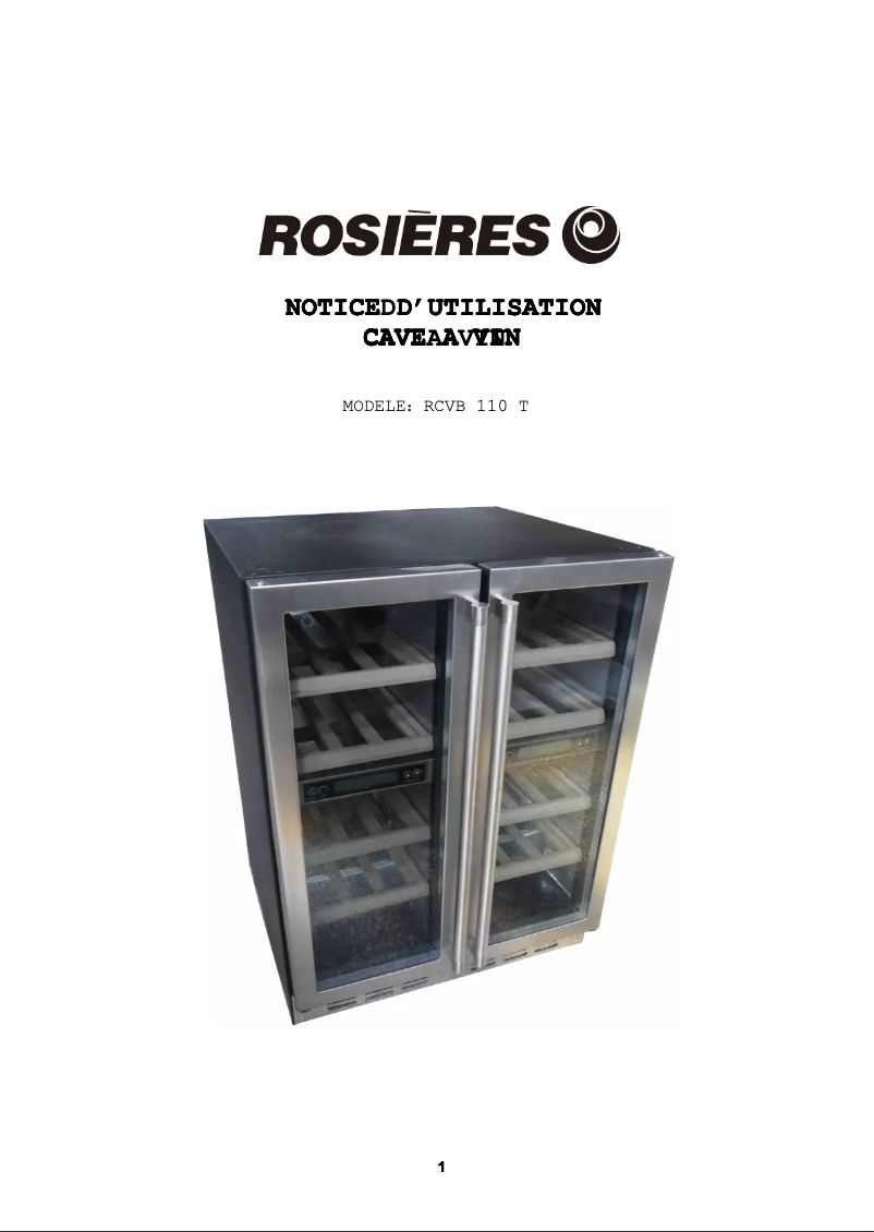 Page 1 de la notice Manuel utilisateur Rosieres RCVB 110 T