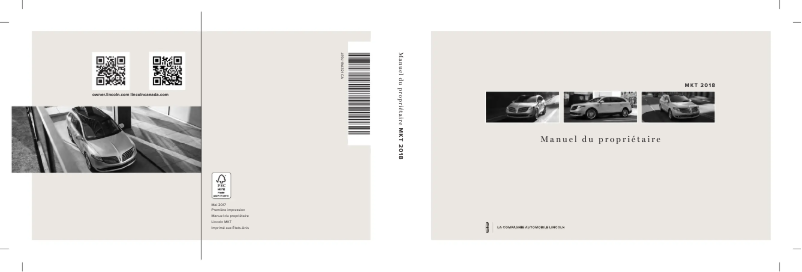 Page n°1 - Manuel utilisateur Lincoln MKT (2018)