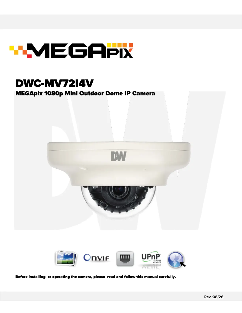 Image de la première page du manuel de l'appareil MegaPix DWC-MV72I4V