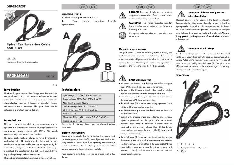 Page 1 de la notice Manuel utilisateur SilverCrest SUKL 22 A1