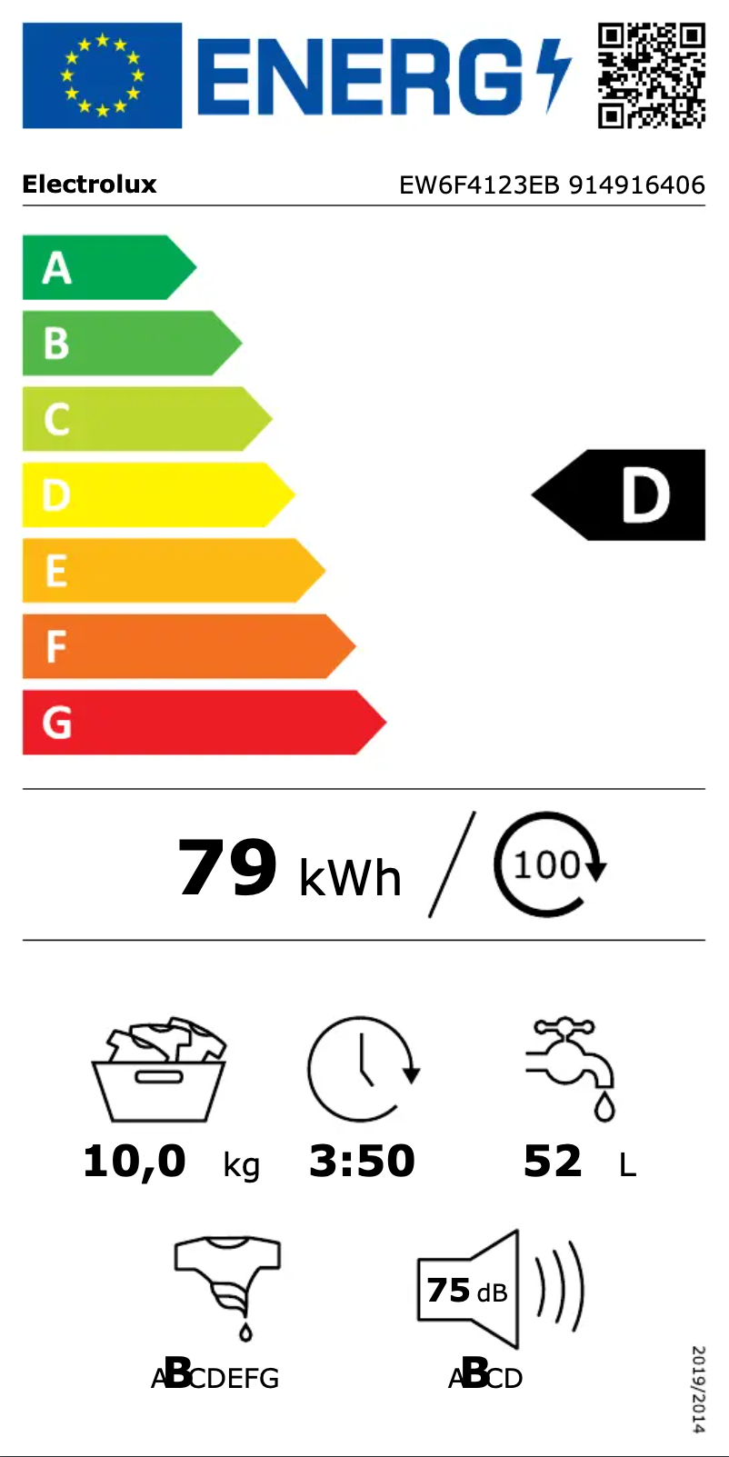 Page 1 de la notice Manuel utilisateur Electrolux EW6F4123EB