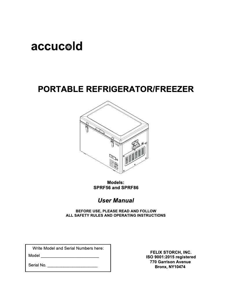 Page 1 de la notice Manuel utilisateur Summit SPRF56