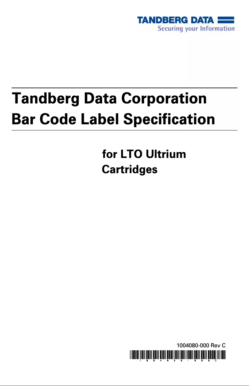 Image de la première page du manuel de l'appareil LTO-6