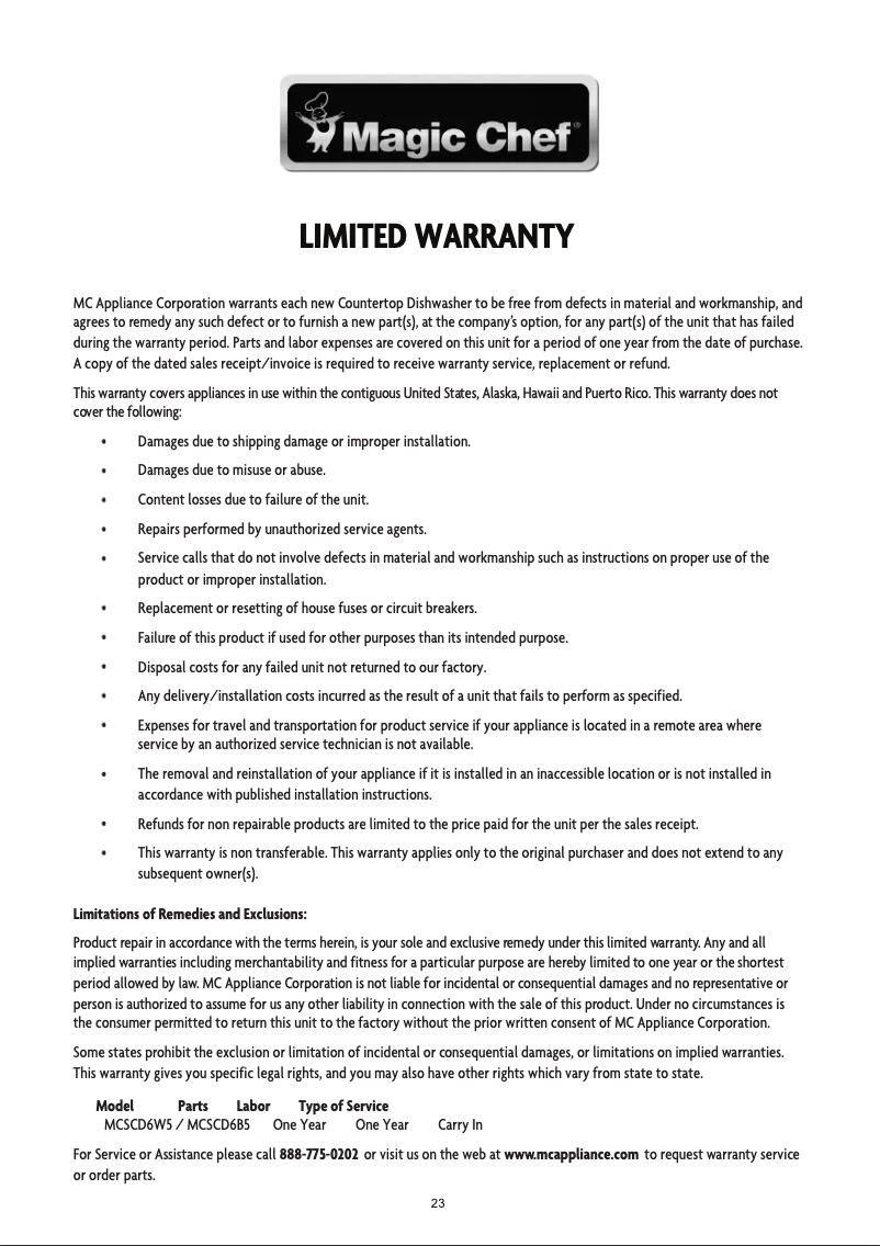 Image de la première page du manuel de l'appareil MCSCD6B5