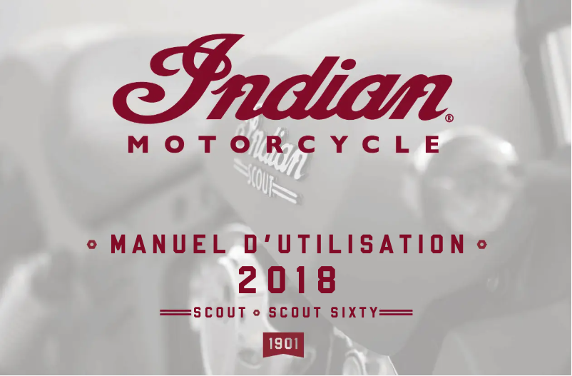 Page 1 de la notice Manuel utilisateur Indian Scout Sixty (2018)