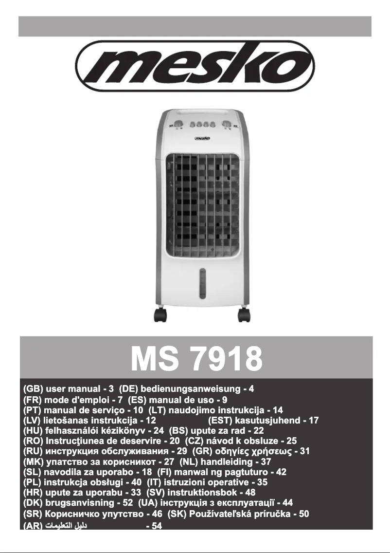 Page n°1 - Manuel utilisateur Adler MS 7918