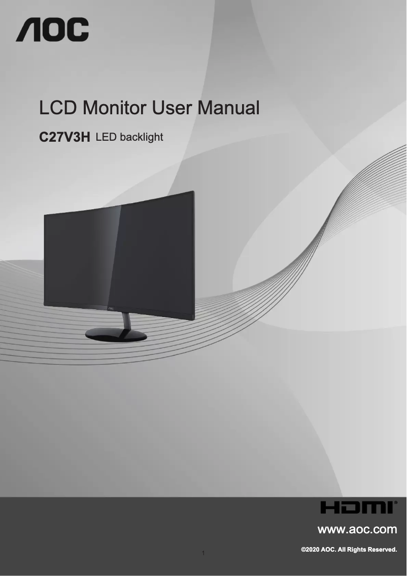 Page n°1 - Manuel utilisateur AOC C27V3H