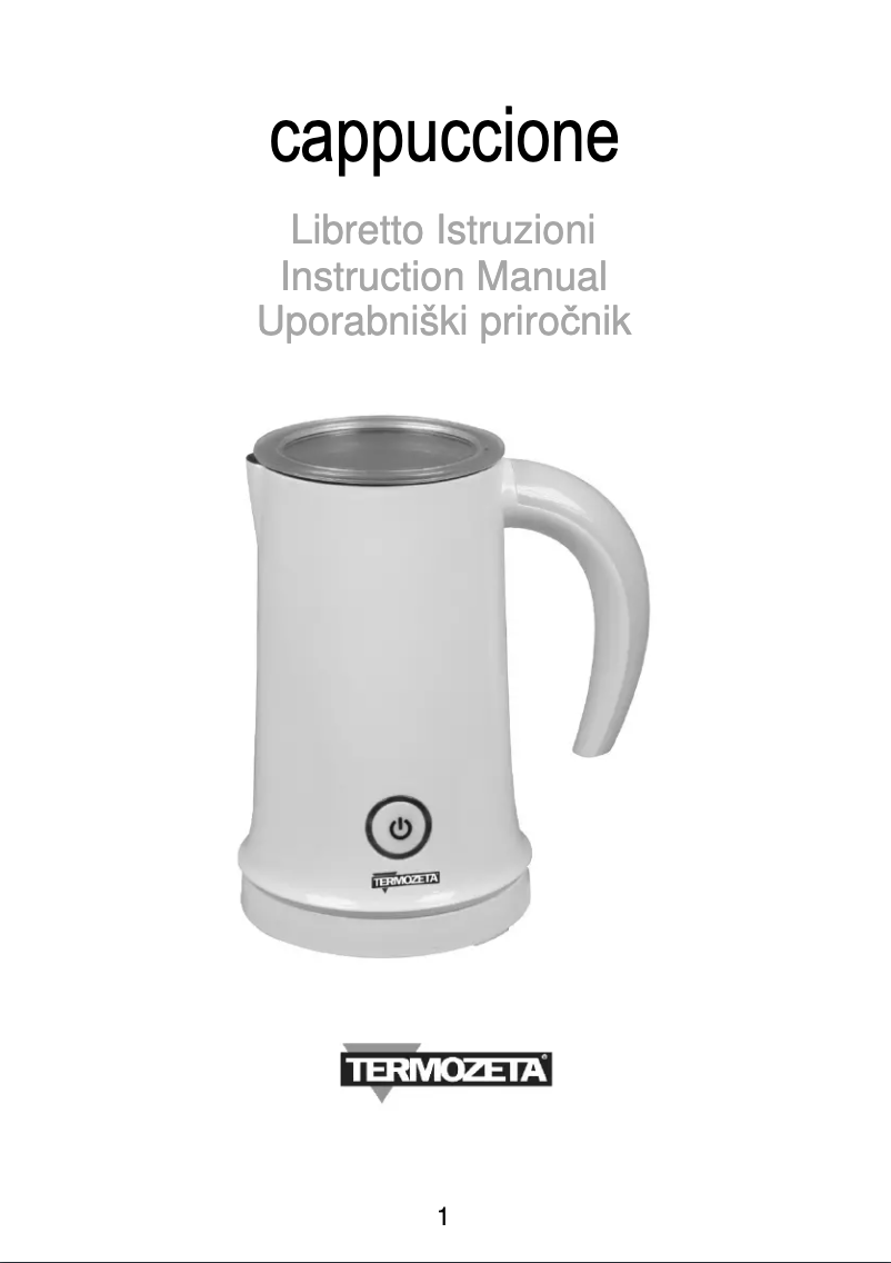 Page 1 de la notice Manuel utilisateur Termozeta Cappuccione